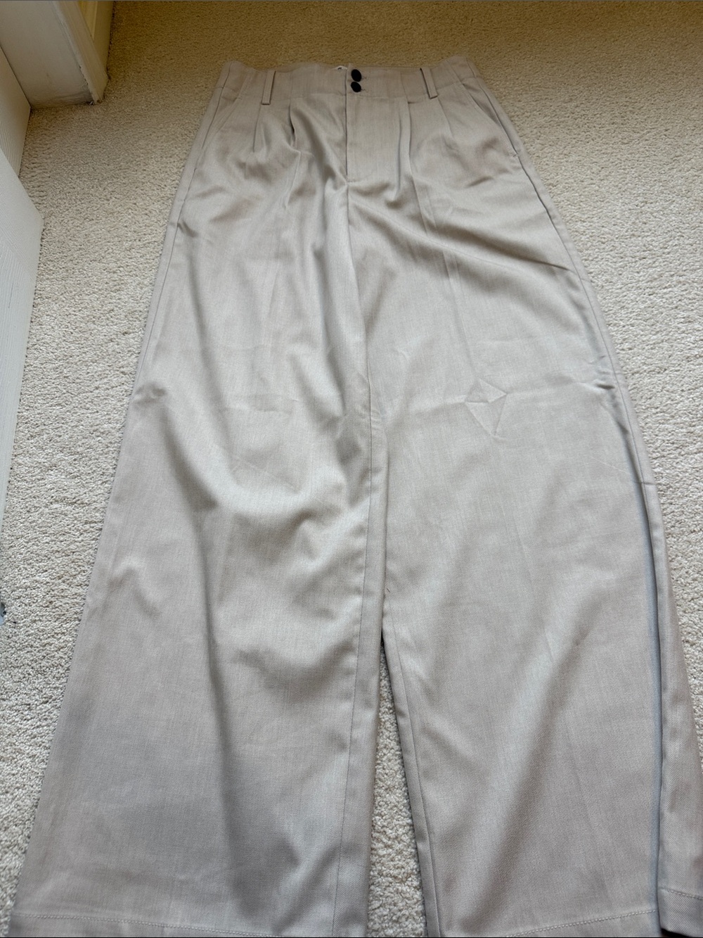 Madewell Wide Leg Harlow Pants in Light Beige